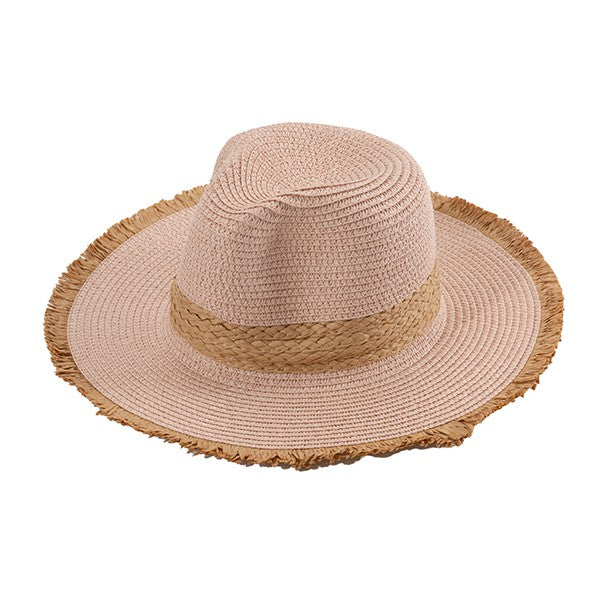 GRAYED BRIM BEACH STRAW HAT