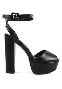 RAGER PEEP-TOE HIGH PLATFORM BLOCK SANDALS