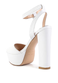 RAGER PEEP-TOE HIGH PLATFORM BLOCK SANDALS