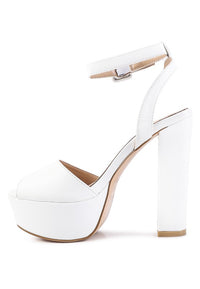 RAGER PEEP-TOE HIGH PLATFORM BLOCK SANDALS