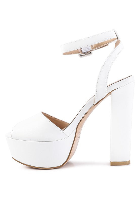 RAGER PEEP-TOE HIGH PLATFORM BLOCK SANDALS