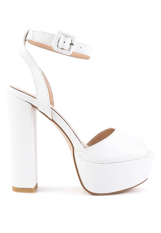 RAGER PEEP-TOE HIGH PLATFORM BLOCK SANDALS