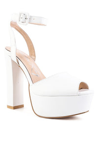 RAGER PEEP-TOE HIGH PLATFORM BLOCK SANDALS