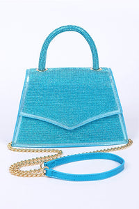 Rhinestone Top Handle Convertible Clutch Bag