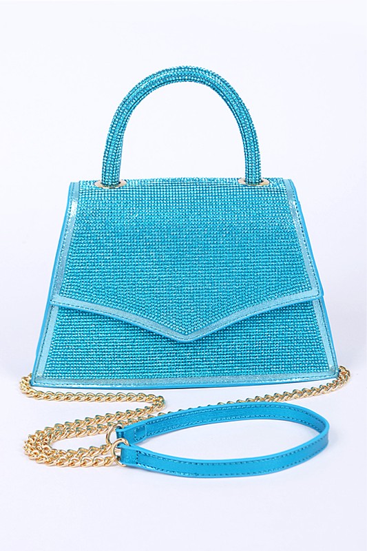 Rhinestone Top Handle Convertible Clutch Bag