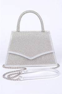 Rhinestone Top Handle Convertible Clutch Bag