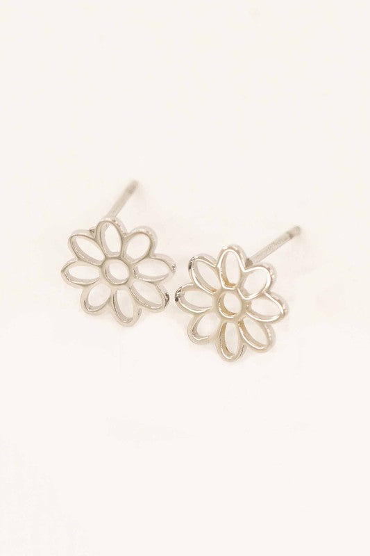 Daisy Outline Stud Earrings