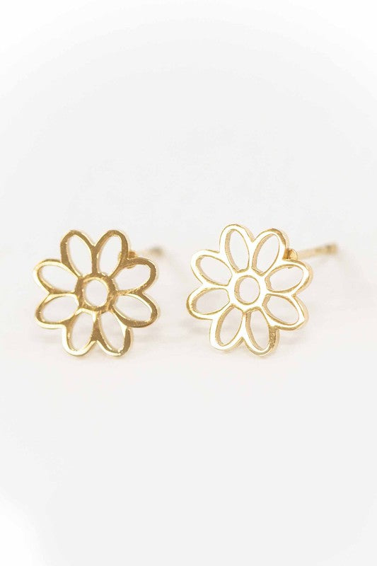 Daisy Outline Stud Earrings