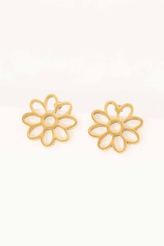 Daisy Outline Stud Earrings