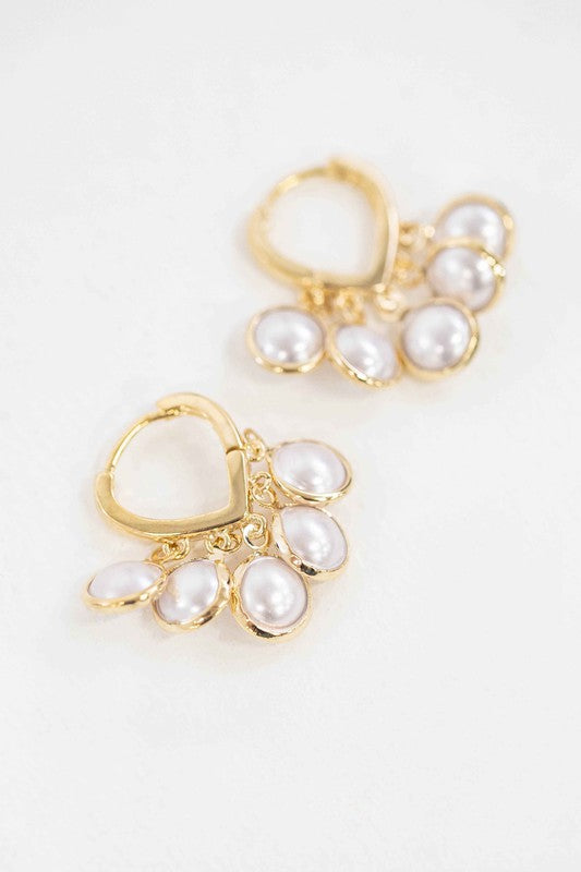 Circle Pearl Hoop Earrings