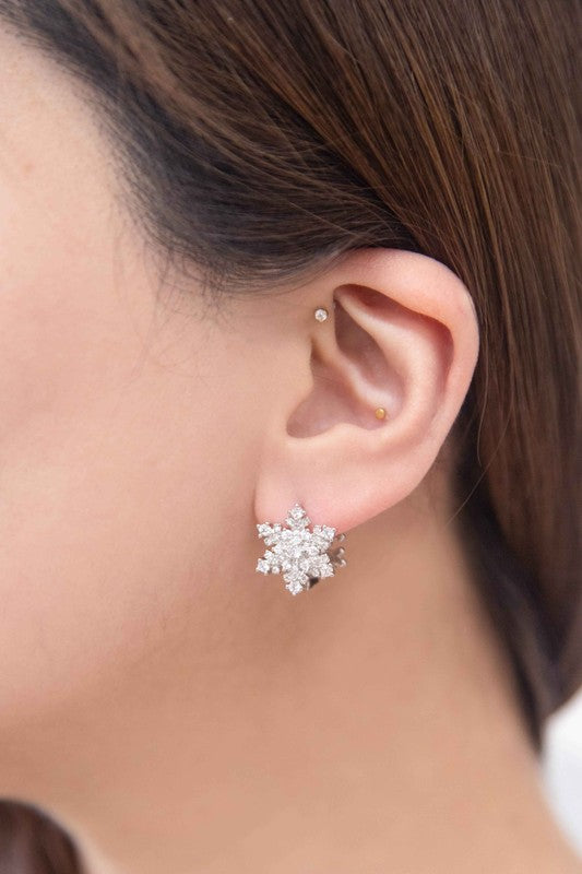 Snowflake Hoop Earrings