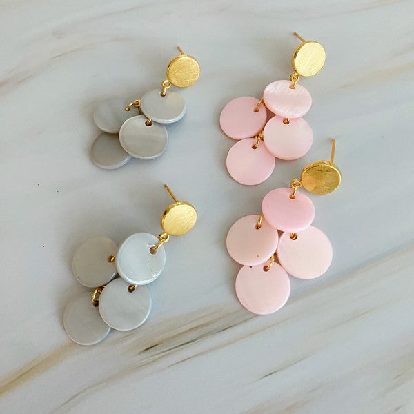 Shell Disc Chandelier Earring