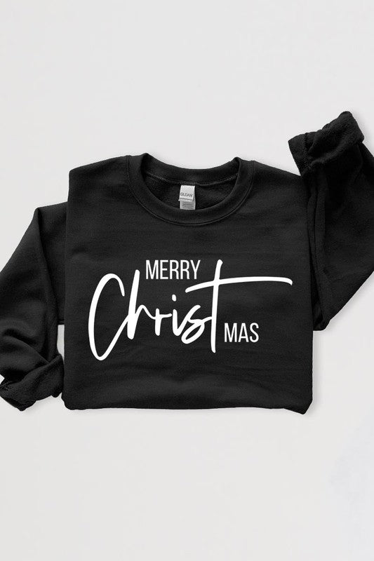 Merry Christmas Graphic Fleece Sweatshirts