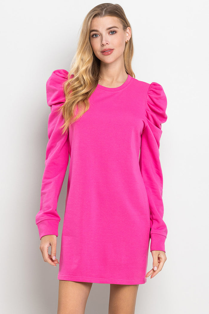 Barbie Pink Round Neck Knit Dress