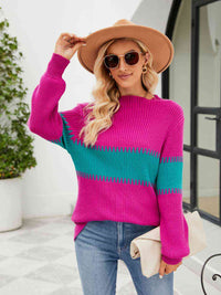 Contrast Round Neck Sweater